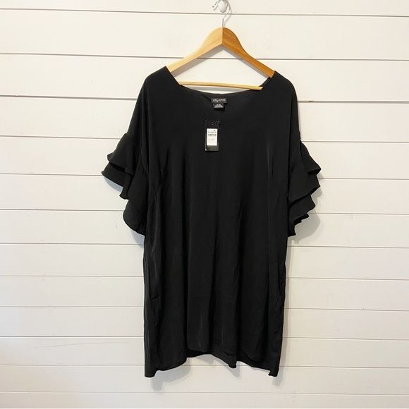 NWTs City Chic | Double Frill Dress in Black Size XL/22 - Picture 2 of 9